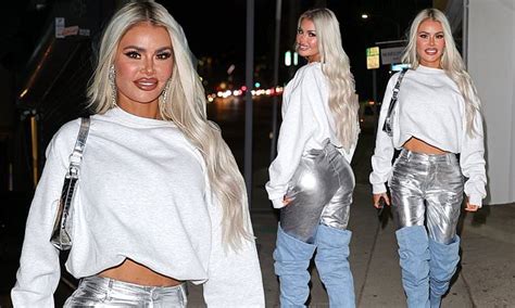 chloe sims lingerie|Chloe Sims stuns in silver metallic jeans and thigh high boots in LA.